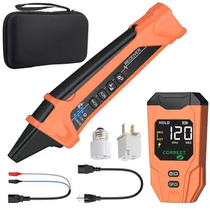 Circuit Breaker Finder with LCD Display, GFCI Outlet Tester, Rechargeable Electrical Circuit Tracer Tool with NCV Test and Flashlight for Electrical System and Installation Applications