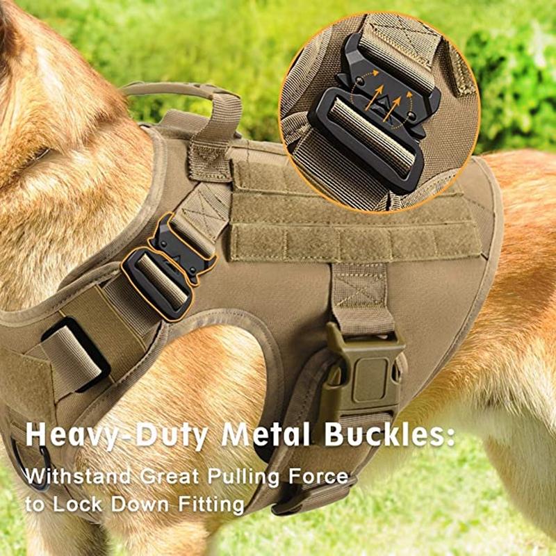 Tactical Dog Harness, Adjustable No-Pull Handle Service Vest Heavy Duty Pet Large Breed,  Dog Vest for Training Hunting Walking, Adjustable Safety Harness