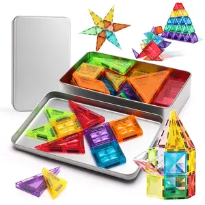 50pcs Mini Magnetic Tiles Toy Set, Creative Magnetic Blocks, Portable Magnet Building Block Kit, Ideal Gift for Kids & Adults, Fun Educational Plaything