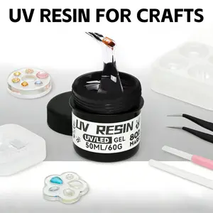 50ML/60g UV Crystal Flower Resin, Low Odor Fast-Curing Handmade Silk Material, DIY Art Crafts, Floral Jewelry Design, DIY Accessories & Jewelry Making, Uv Resin For Jewelry