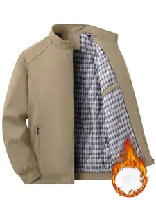 Men's Waterproof Fleece Lined Jacket, Durable Comfortable Windproof Coat, Ideal for Outdoor Sports and Casual Wear, Fall & Winter, Long Sleeve