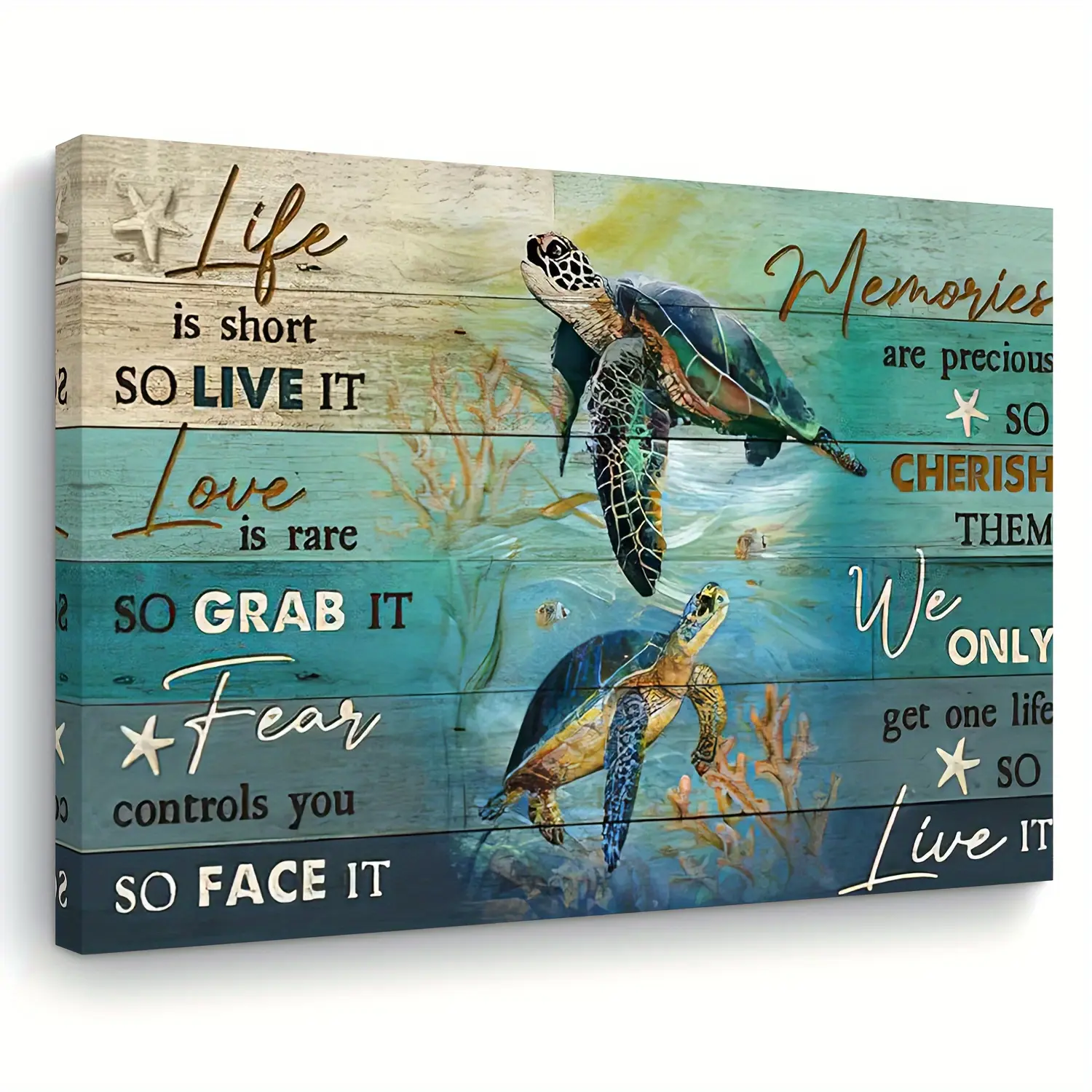 Inspirational Turtle Quotes Canvas Art -   Wall Decor for Living Room, Bedroom, Kitchen & Office - Perfect Home Decoration or Festival Gift, Perfect for Room Decor Photo Paintings