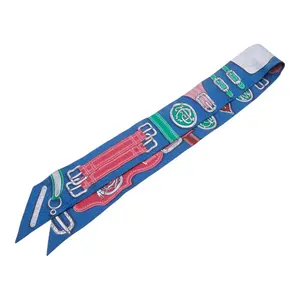 Pre-owned HERMÈS Silk Small Leather Goods Twilly Scarf