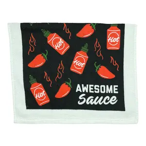 Awesome Sauce Funny Spicy Hot Condiment Tea Towel Funny Dish Towels Soft Adsorbent Tea Towel