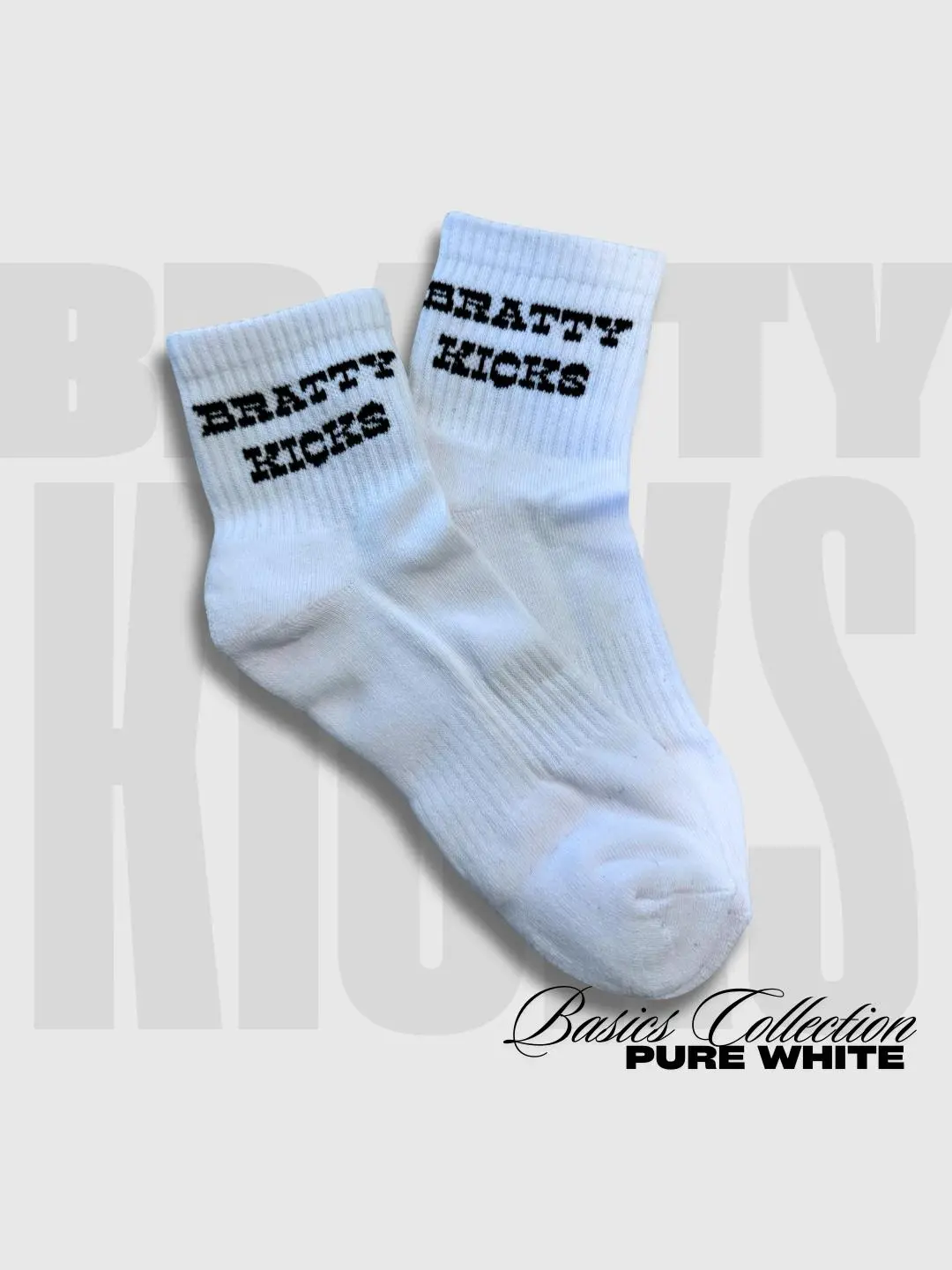 Bratty Kicks White Ankle Socks - One Size Fits Most Classic Versatile Socks for Everyday Wear