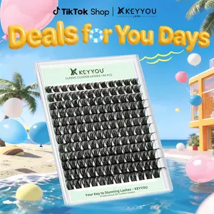 KEYYOU DIY Lash Clusters Volume Lash Extensions Wispy Comfortable Cluster Lashes Eyelash Extensions Makeup Cosmetic Easy DIY at Home #DealsForYouDay