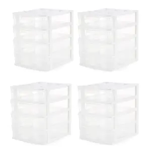 Gracious Living 4 Drawer Desktop Countertop Storage with Organizer Lid (4 Pack)