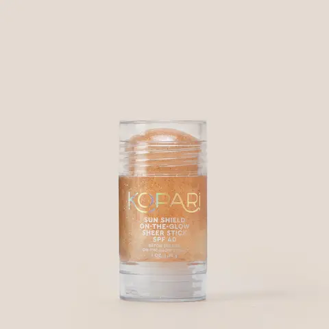 Kopari Sun Shield On-The-Glow Sheer Stick SPF 40 – Glowy Travel Sunscreen For Face & Body