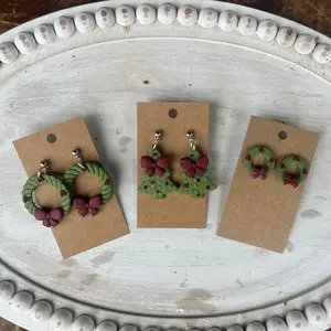 Christmas  wreath earrings