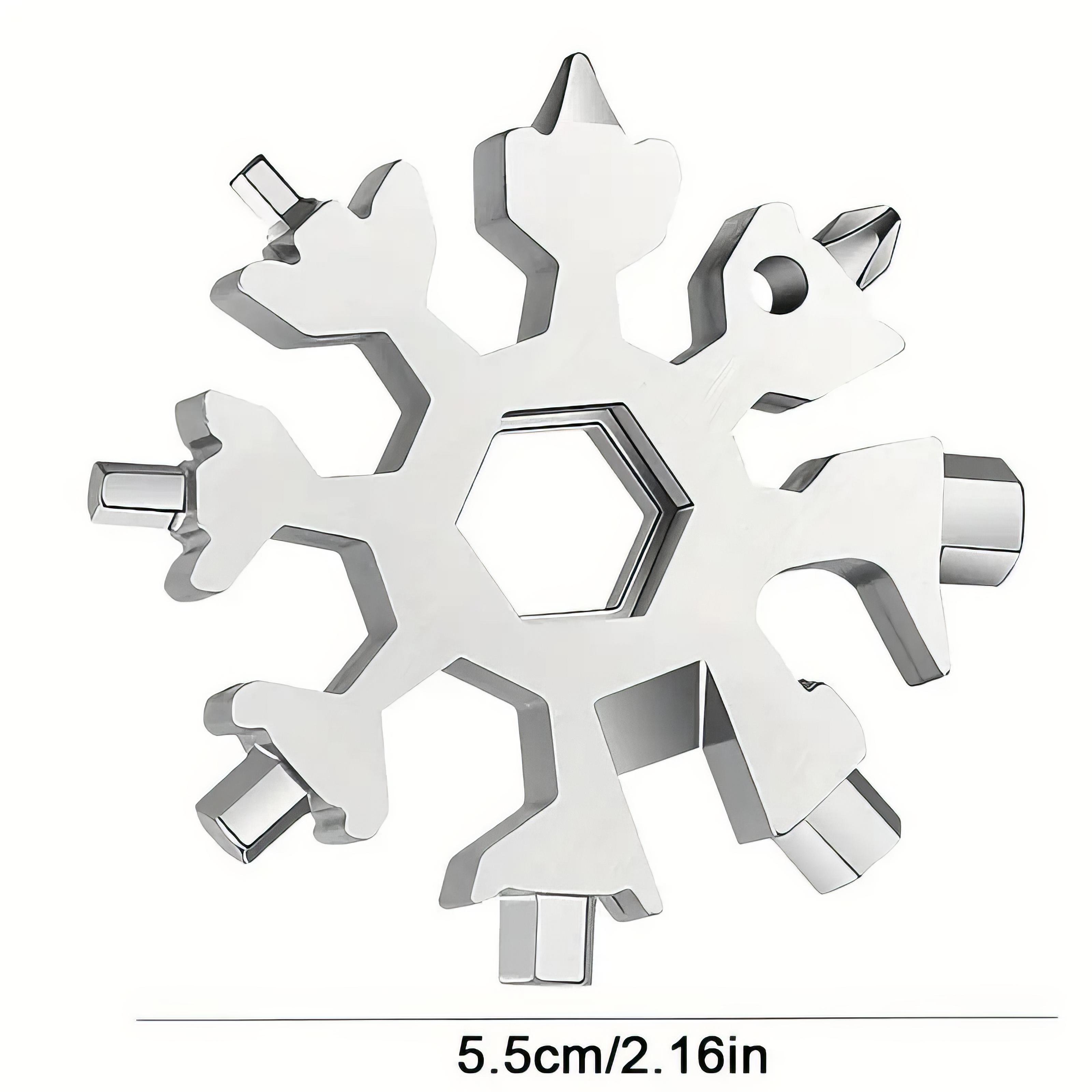 1/2 Snowflake Multi Functional Tool Silver, Unique Multi Functional Tool Screwdriver and Wrench, Gift for Men and Dad