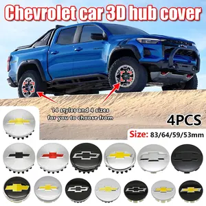 Chevrolet Car Polished Hubcap Cover, Wheel Center Cap with Logo Emblem Sticker, Automotive Accessories for Chevrolet Models