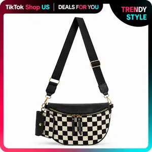 Women’s Casual Checkerboard-Pattern Portable Handbag