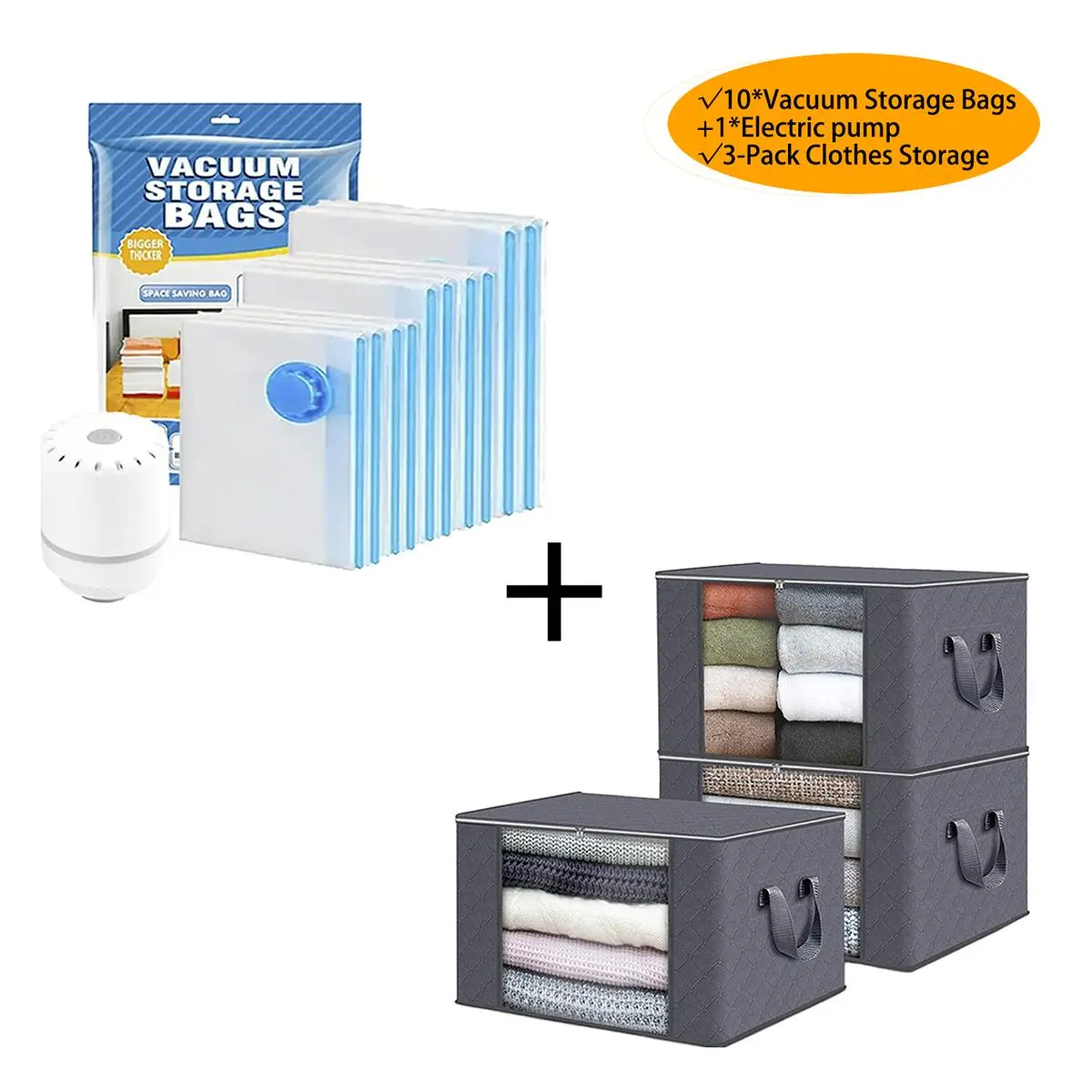 White/Bag*10 & Electric Pump*1 & Storage Bag*3
