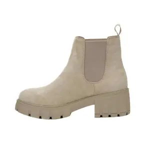 CUSHIONAIRE Women's Sasha slip on chelsea boot +Memory Foam Taupe Suede 11