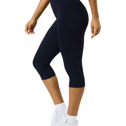 PAVOI Women's High Rise Capri Leggings - No Front Seam, FlexFlow Fabric, Customizable Fit, Breathable Active Gym Pants for Gym, All Seasons Cold Wash Athletic Bottoms Athleisure Fitness Pants