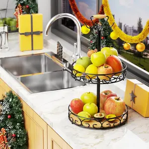 Fruit Basket Countertop Bowl With Banana Hanger