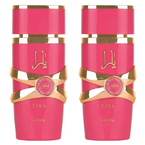 Lattafa Yara Candy 2 Pieces Bundle for Women (2 Pieces Lattafa Yara Candy Eau de Parfum Spray, 3.4 Ounce)