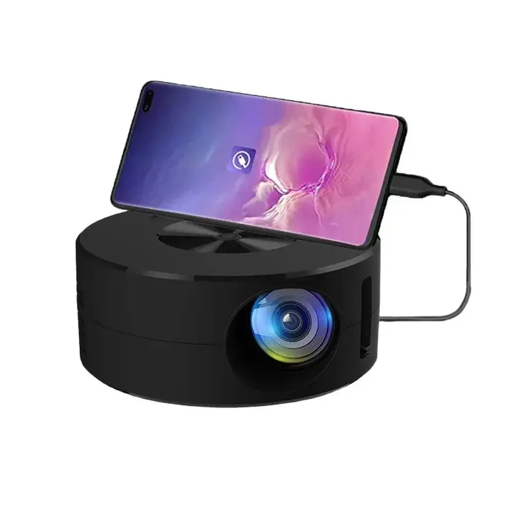 Mini HD LCD Portable LED Projector with Audio Wired-USB Connectivity, Supports Mobile Phone, Laptop, Desktop Projection, Home Office Entertainment Ideal Gift