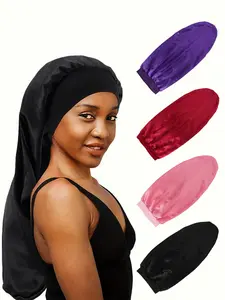 Long Braided Sleep Cap for Women, Comfortable Lightweight Design Night Headwear, Protects Hair Styles, Ladies Sleeping Hat, All Seasons