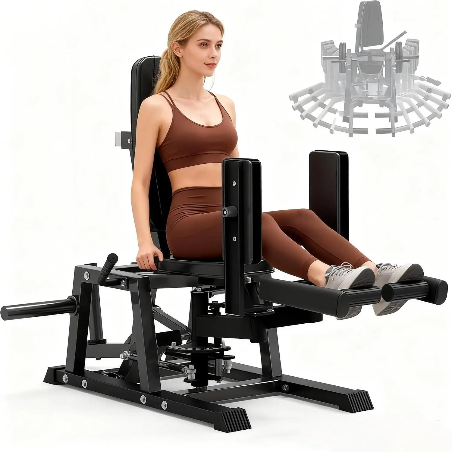 GARVEE Heavy-Duty Hip Abductor Adductor Machine for Home Gym, 440Lb Capacity, 6-Position Adjustable Thigh Trainer,Black