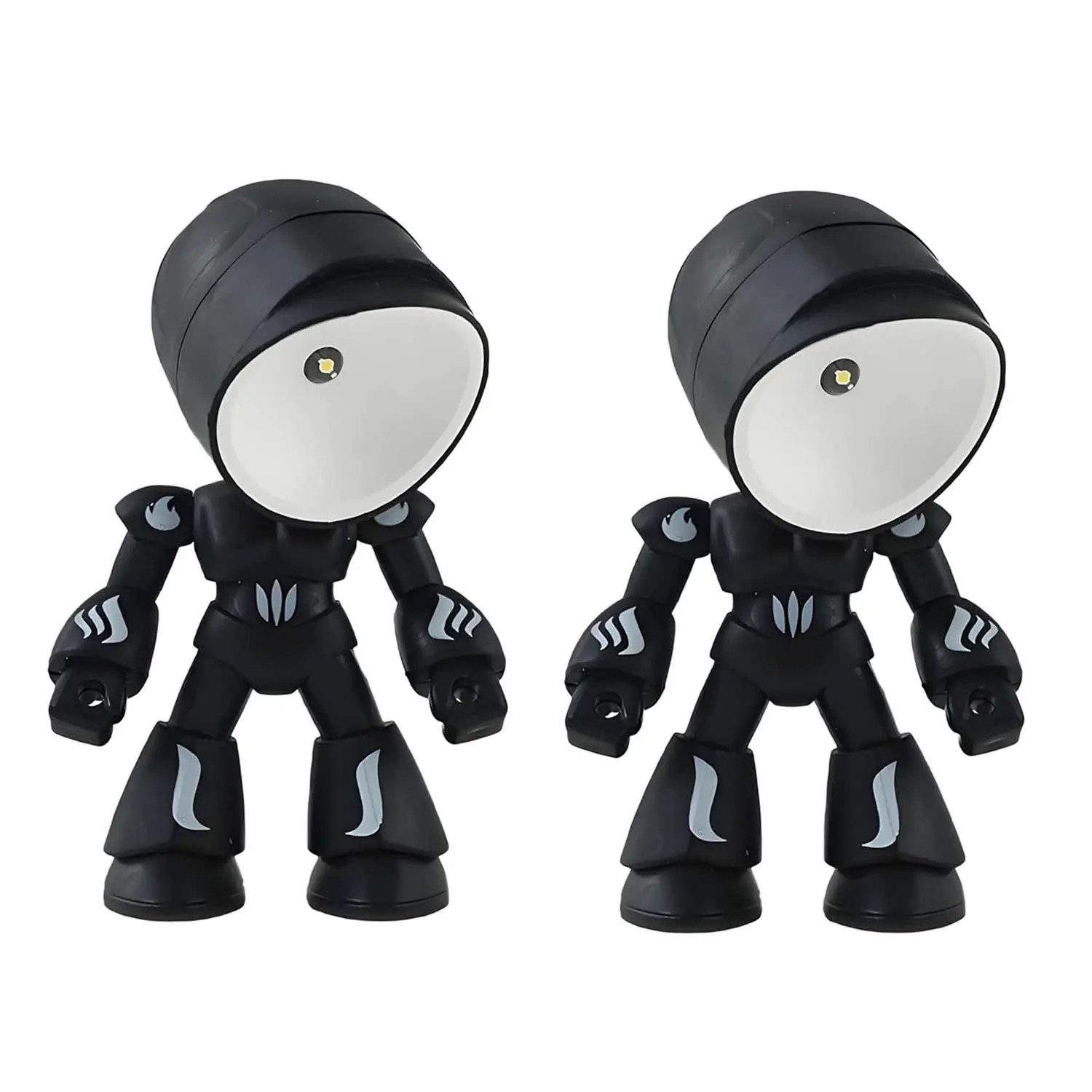 Mini LED Robot Night Light Table Lamp - Lightweight Plastic Compact Adjustable Magnetic Base Phone Holder, Nursing/Reading Ambient Light, Decorative Design Children's Room Decor, Kid-Friendly Stocking Stuffer Gift