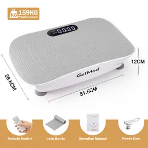 GetMod Smart Vibration Plate Pro, Full Body Home Fitness Machine, Vibration Platform for Wellness & Recovery, Built-in Bluetooth Speake