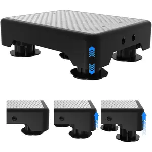 Adjustable Step Stool for Adults, Bed Step Stools, 600 LBS Capacity Safety Wide Step Platform, Indoor and Outdoor Steps for Seniors, Non-Slip Stepping Stool Elderly Assistance, Grey