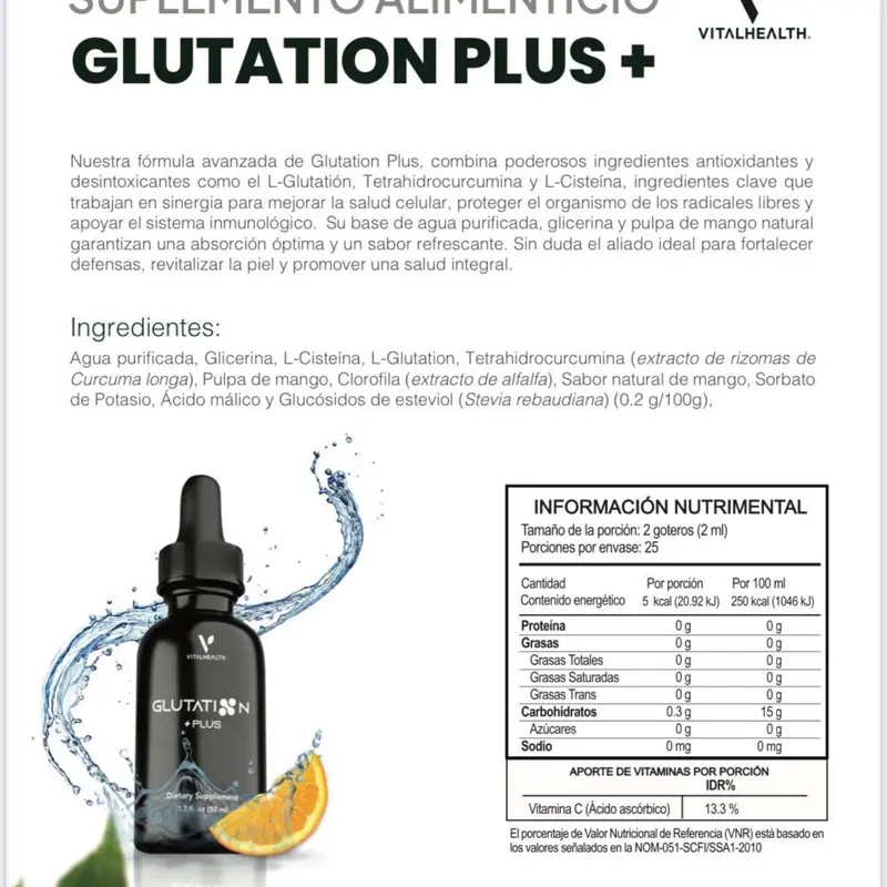 GLUTATION PLUS  Liquid Antioxidant & Immune Support (50 ml) | VitalHealth  International - TikTok Shop