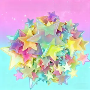 Random Approximately 200 Decorative Starry Night Glow Stickers, 3D Luminous Wall Decals, Fluorescent Stars, Universal Setting, Home Decor
