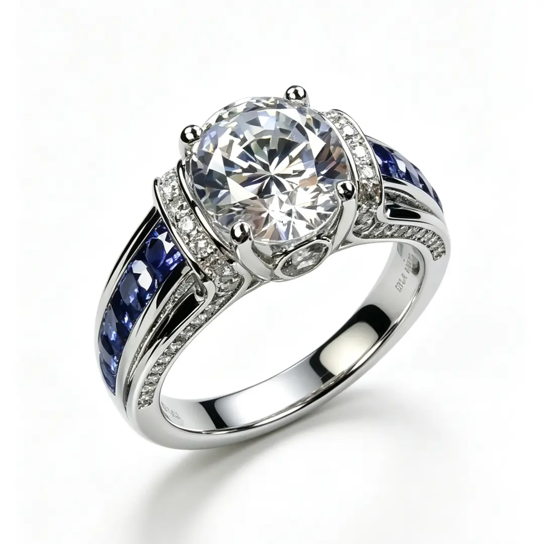 Stunning 10MM Round Sapphire Halo Ring| 14K Gold Plated Luxury Engagement Ring Only Under Budget