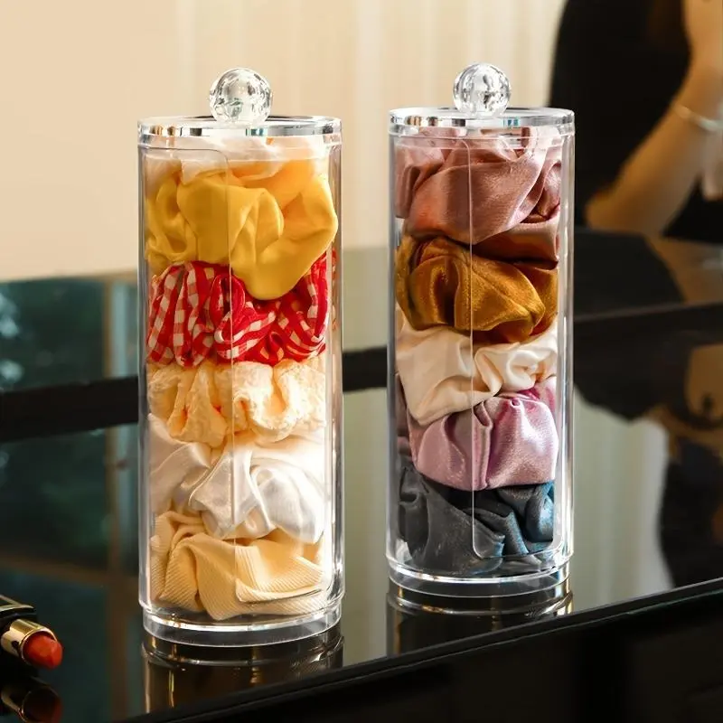 1pc Transparent Acrylic Hair Tie Organizer - Scrunchie Holder Stand for Easy Access and Storage, Durable Lightweight Organizer