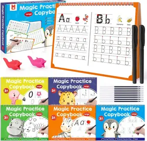 Large Magic Grooved Writing Practice Books for ,  Grooved Handwriting Workbooks, Number Letter Tracing Books for   3-8   Calligraphy