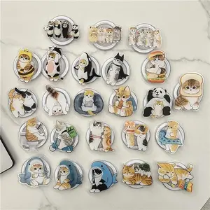 Ins Korean Cartoon Cute 3D Cat Kitten for Magsafe Magnetic Phone Griptok Grip Tok Stand Foldable Wireless Charge Holder Support