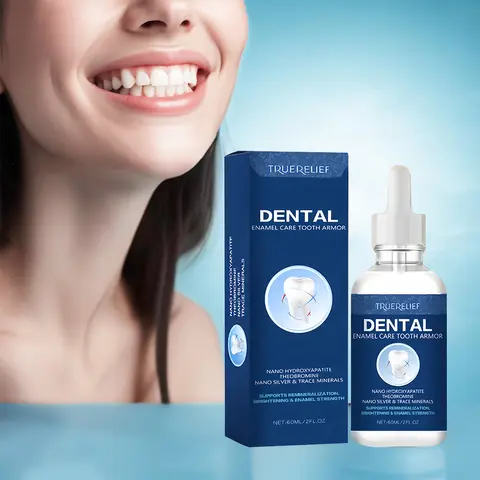 TrueRelief Tooth Armor 3 Pc Liquid Drops, Cavity Healing and Enamel Refurbishing, Dental Whitening Solution, Remineralization Drops Oral