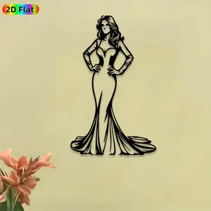 1pc Elegant Lady Metal Wall Art,Elegant Lady Statue Mural, Ideal Gift for Valentine's Day, Wedding, Powder-Coated Metal Wall Decor Wall Sculptures, Perfect for Bedroom Wall & Garden Fence, Ideal for Fashion Enthusiasts, Artwork, Ornaments