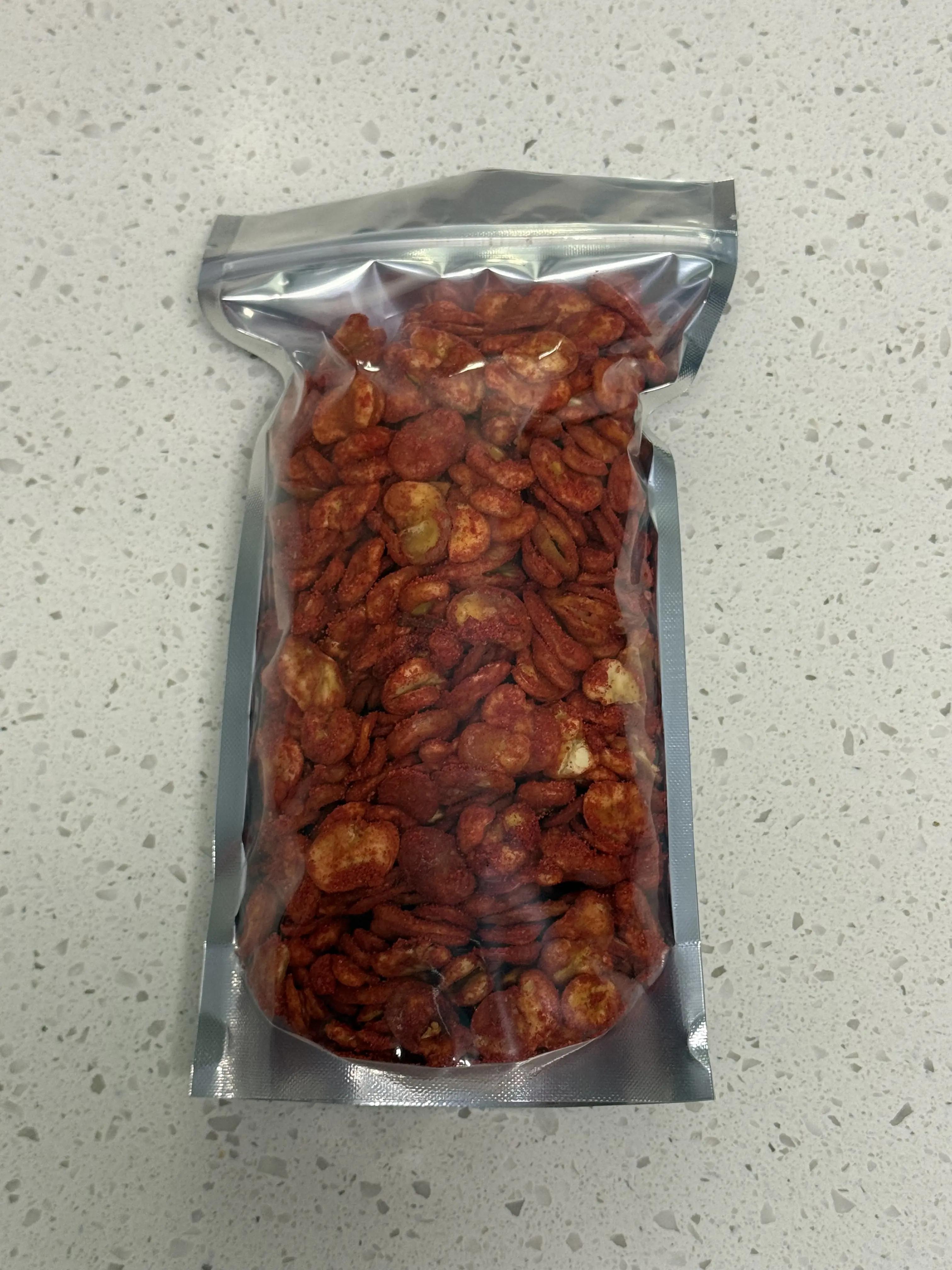 Haba Enchilada Sin Cáscara 1 lb | Mexican Spicy Skinless Fava Beans Snack 1 lb