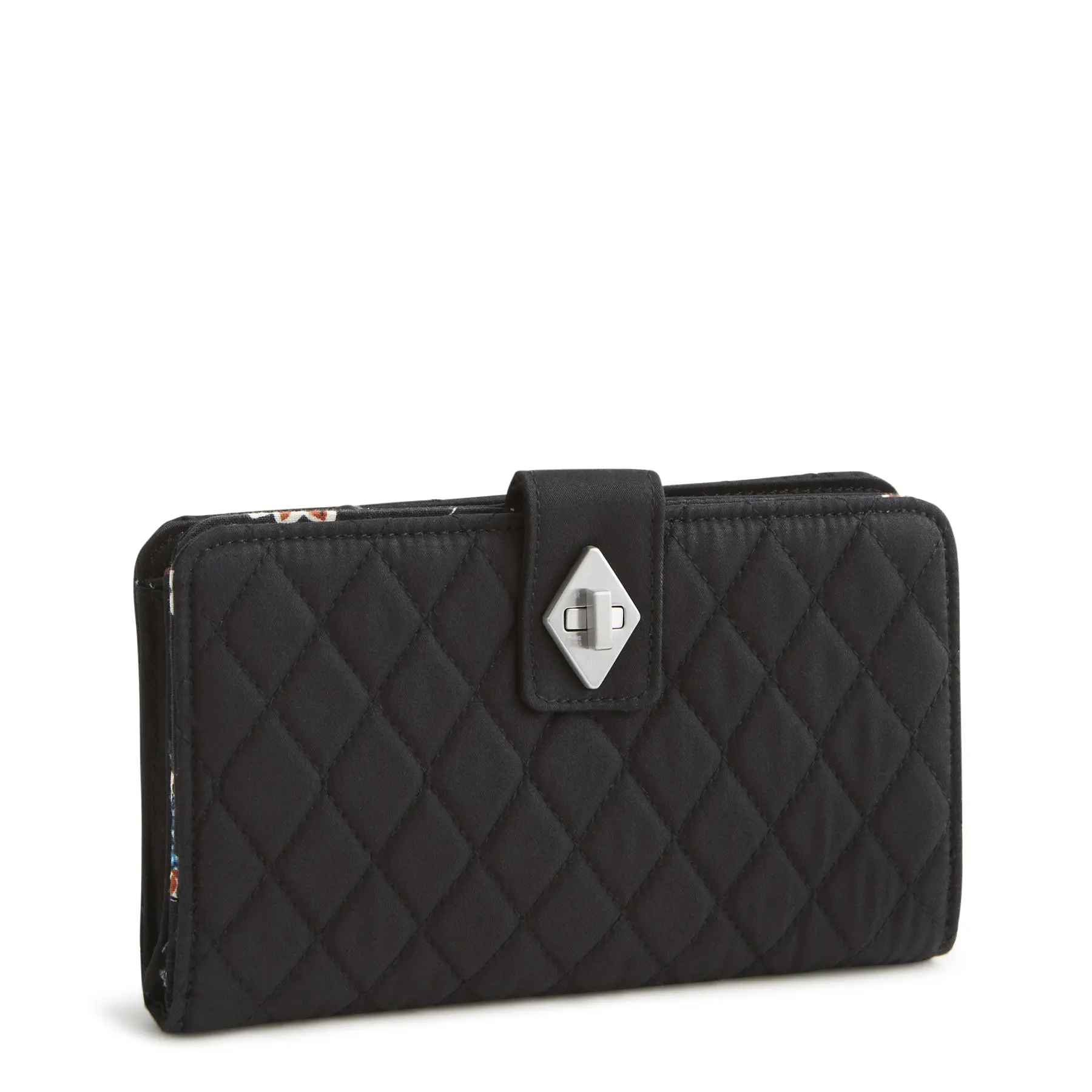 Vera Bradley Turnlock Wallet | Women's Card & ID Organizer in Premium Cotton, Leather & Denim | Multiple Colors & Prints