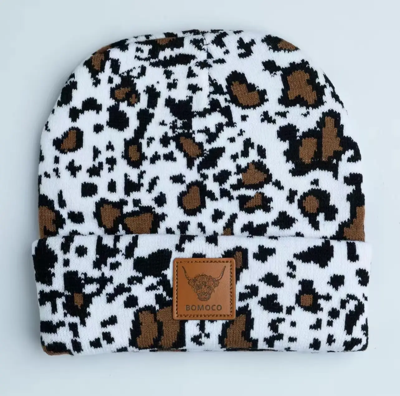 Warm & Trendy Cow Print Cuffed Beanie – Unisex Winter Knit Hat, Perfect for Men, Women, and Couples Cow Beanie Y2k Beanie Cow Print Beanie Cute Hat Graphic