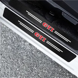 Carbon Fiber Car Door Sill Protector Stickers Accessories For Volkswagen ID Golf Touareg Passat CC Polo Arteon Jetta Atlas Variant Taos Amarok Tiguan up! Nivus Taigo Caddy Sharan Beetle Touran Scirocco GTI Transporter Caravelle Crafter
