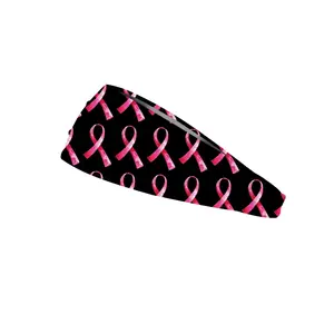 RAVEbandz The Pro - Wide Stretch Headband (Breast Cancer Awareness)