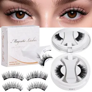 Quantum Magnetic 3D False Eyelashes Set, Fine Natural Look, Includes Lash Curler, Reusable Strong Magnet, DIY Trimming Possible