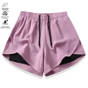 Women’s casual athletic shorts with a drawstring design and elastic waistband—suitable for outdoor sports, fitness, running, and everyday wear; women’s shorts, athletic shorts, women’s clothing