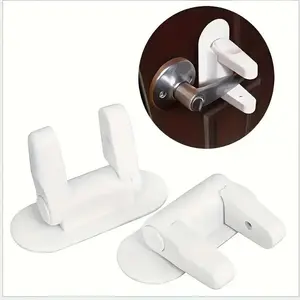 Childproof Door Lever Lock 2-Pack, Prevents Toddlers & Pets, Babyproofing Door Handle Lock, Durable Abs Material, Easy Installation