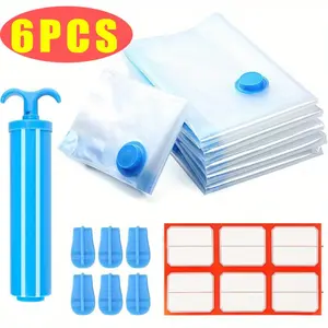 6 Pack of Vacuum Bags for Clothes,Reusable Compression Bags,Travel Bag,Travel Luggage,60 x 40 cm Organiser Set storage gift
