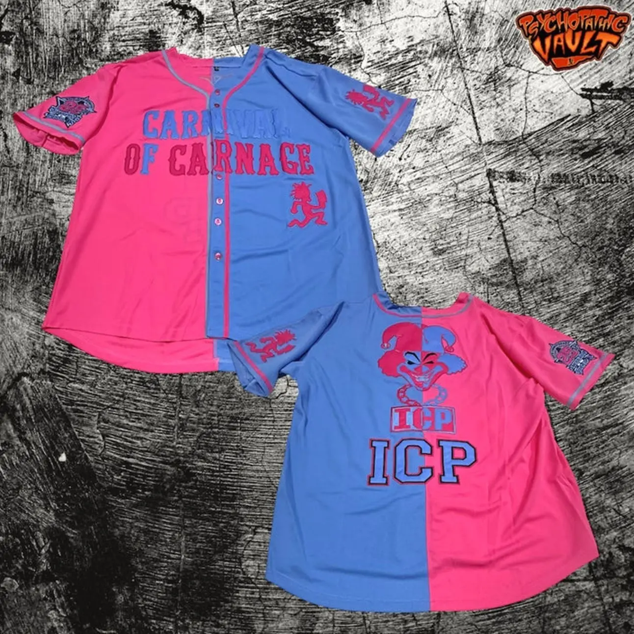 ICP Carnival of Carnage Split Color Baseball Jersey | Hip Hop Streetwear US Style