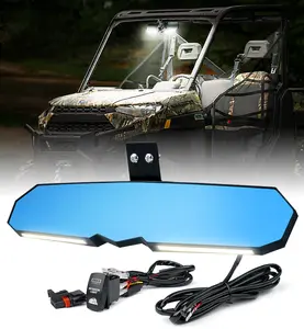 UTV Center View Mirror with LED Lights and Rocker Switch | Valiant Series