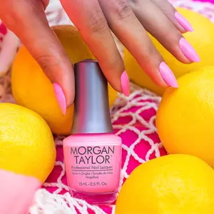 Morgan Taylor Make You Blink Pink - Light Pink Neon Creme, Professional Lacquer, Vibrant, Chip-Resistant, Fast-Drying, Long-Lasting, High-Shine, Perfect for Manicures & Pedicure, 15mL.