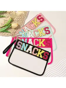 Women's PVC Travel Makeup Bag Waterproof Transparent Letter Pattern Cosmetic Organizer Essential for Women Girls Students Mothers Makeup Organizer Pouch