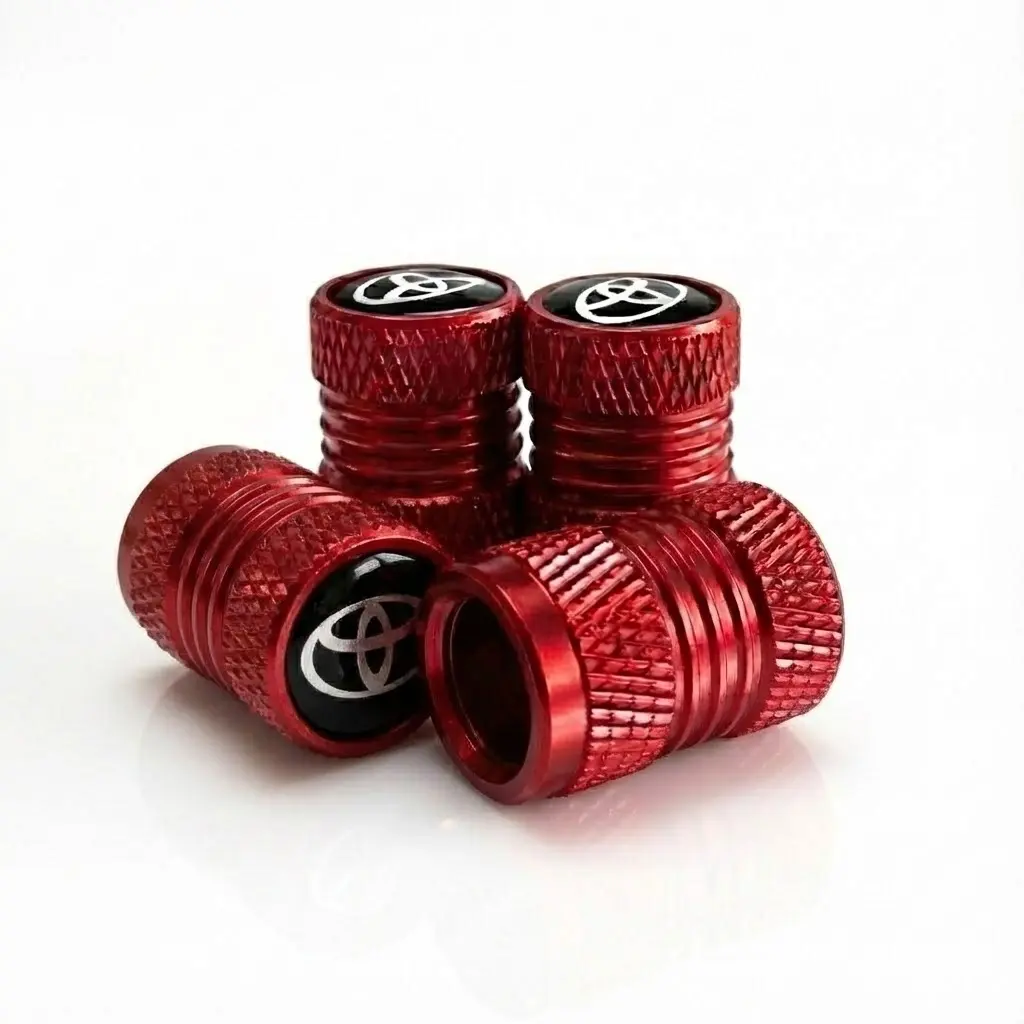 4PCS Aluminum Alloy Valve Stem Caps - Black Metallic, Leakproof, Anti-Corrosion, Long-Lasting Protection, O-Ring Seal, Moisture-Blocking, Easy-Install, Compatible with Toyota Camry Corolla RAV4 & More, Great Gift for Car Owners & Enthusiasts