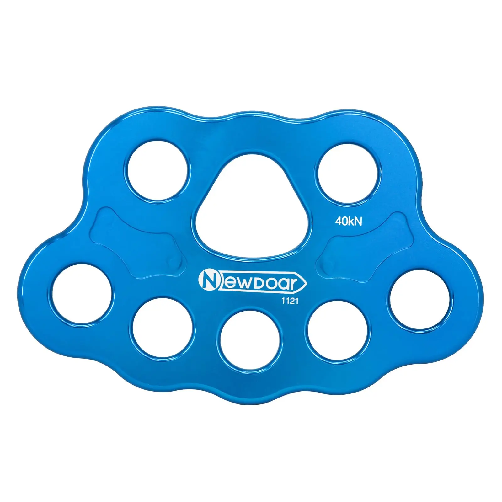 NEWDOAR 40KN Load Multi-Hole Rigging Plate - 200g Durable Aluminium Alloy Paw Plate, Magnesium-Coated Rope Management Tool for Rock Climbing, Arborist Work, CE/UIAA Certified Descender & Belay Device